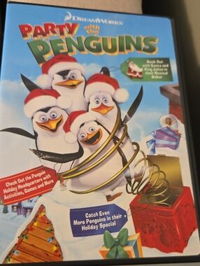 DreamWorks Party with the Penguins — Blue & Red Holiday Cover